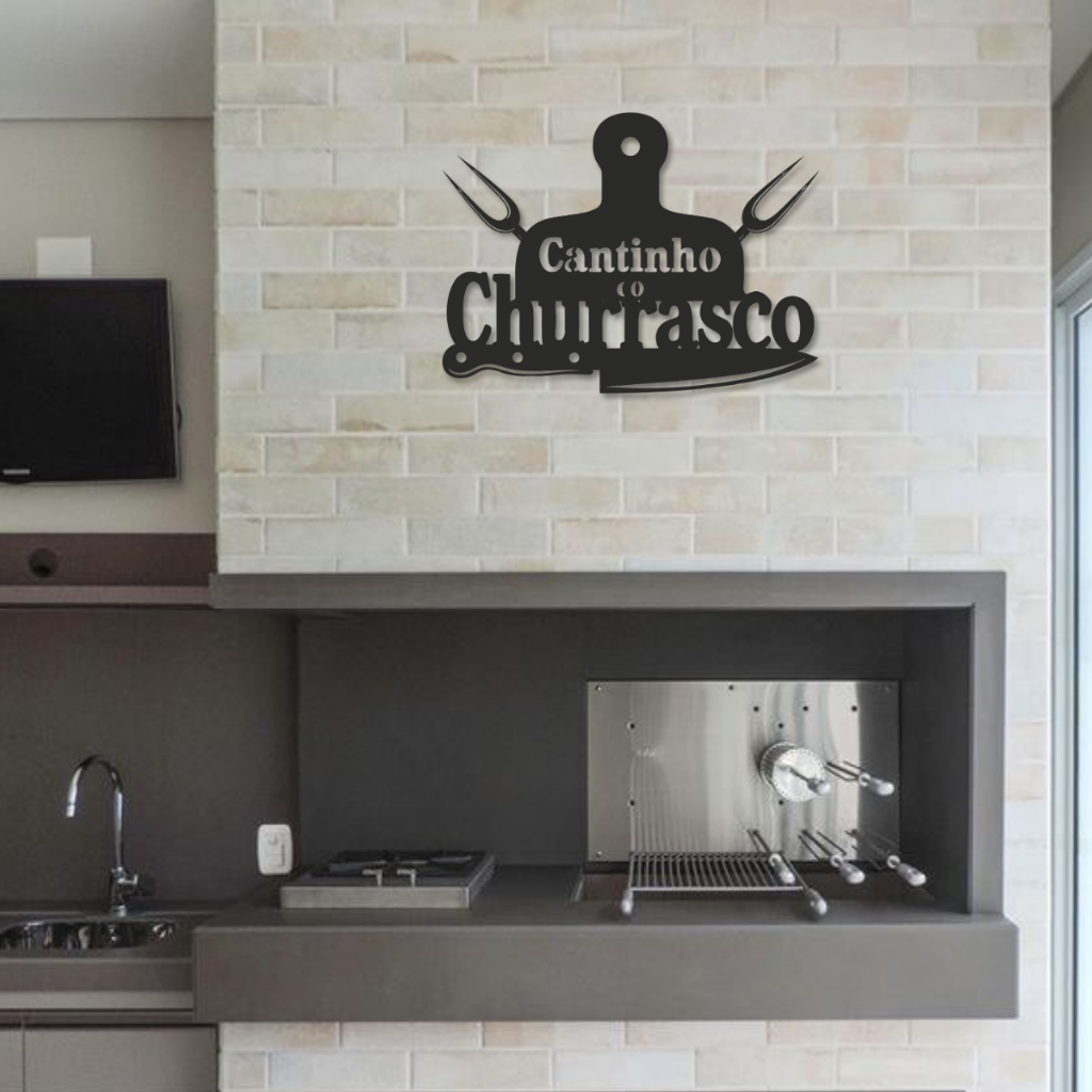 Placa Decorativa Cantinho do Churrasco Área Gourmet Quadro Decorativo Quadros Placa Personalizada Decoração para Parede Decoração Área de Churrasco Placa Decorativa Churrasqueira Casa Decorativa Plaquinhas Decorativas