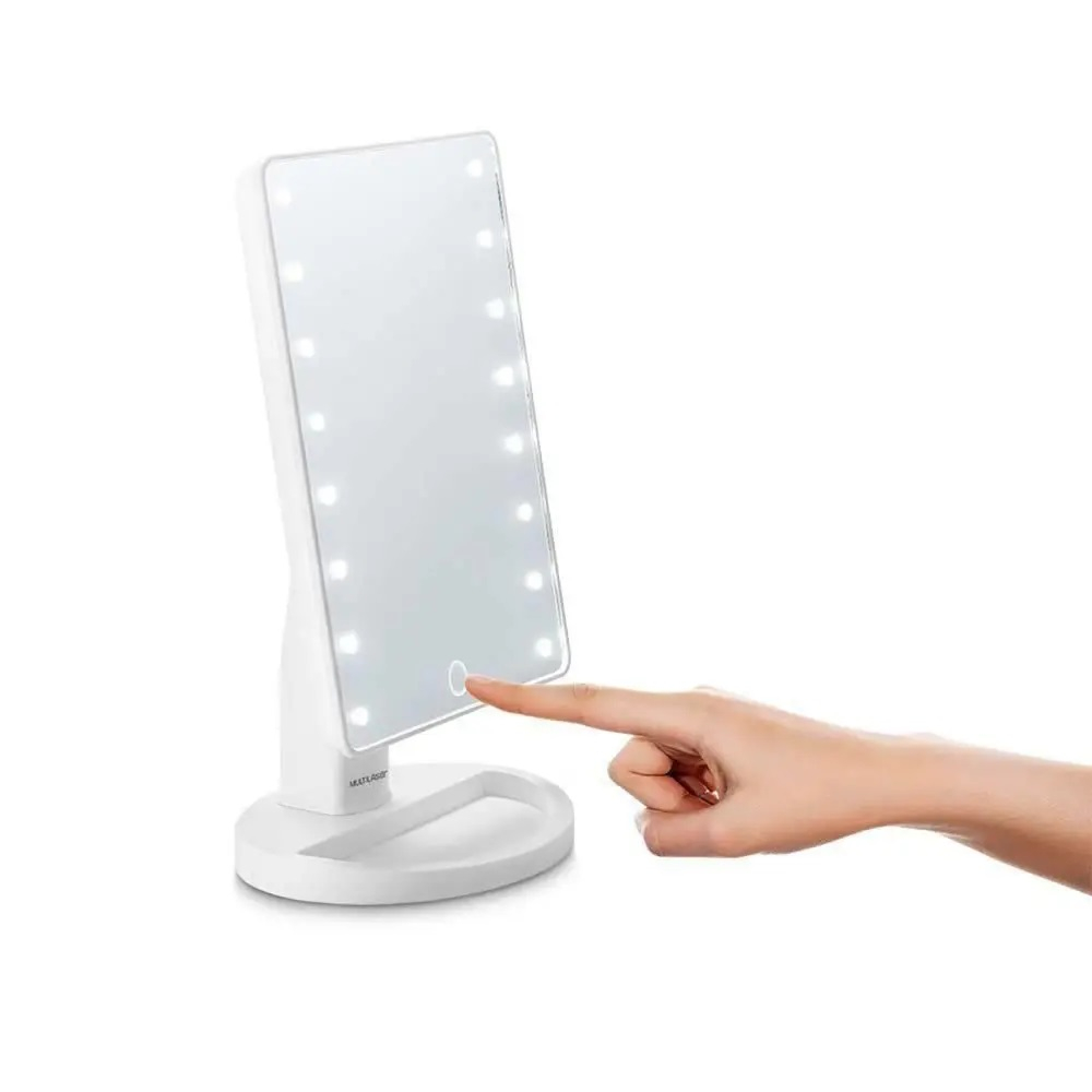 Espelho Maquiagem de Mesa Touch Com Led Giro 180° Multi Care