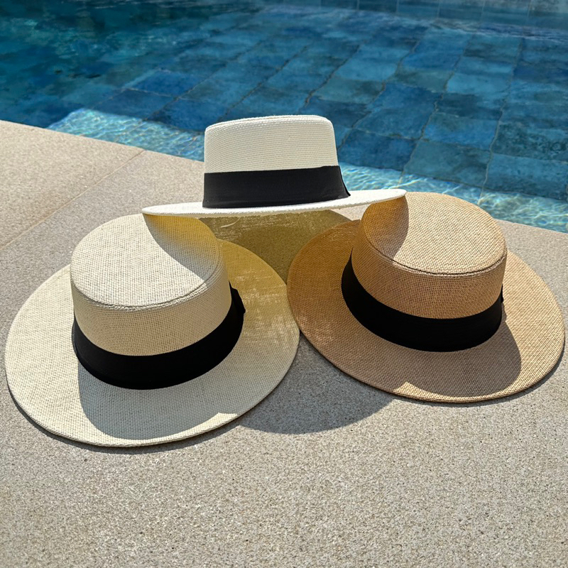 Chapéu Paris Palheta Praia Verão Feminino Aba Média Rígida