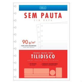 Bloco Refil Tilidisco Universitário 50 Folhas Sem Pauta Tilibra