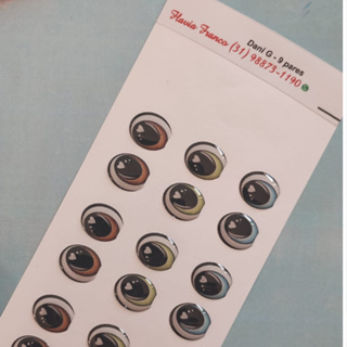 DANI G - 9 PARES - - Cartela Olhinhos Olhos Resinados Biscuit E Eva em Oferta na Shopee