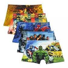 Boxe infantil sublimada Boxer kit 5 unidades estampas variadas