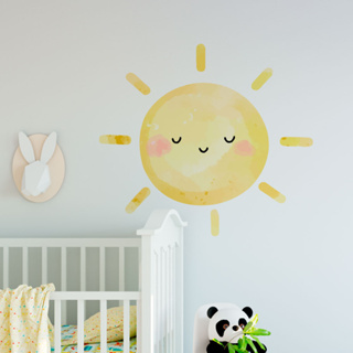 Adesivo Decorativo de Parede Sol Aquarela - Para Quarto Infantil, Brinquedoteca, Quarto de Bebê em Oferta na Shopee