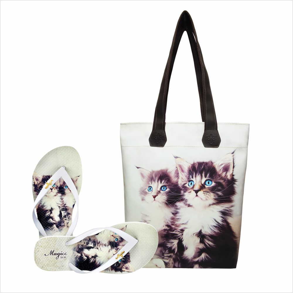 Kit Bolsa Feminina Chinelo Grande Impermeável Resistente Estilo Havaianas Moda Magicc Bolsa BCH-019