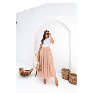 Saia Tule Longa forrada Lisa | Moda Modesta Evangélica Gospel Executiva