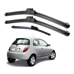 Kit Palheta Limpador Parabrisa Dianteiro + Traseiro Ford Ka 2002 a 2009