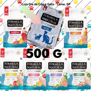 Ração 500g Fórmula Natural Fresh Meat para gatos - Filhotes, Adultos (Frango), Castrados (Salmão ou Carne)