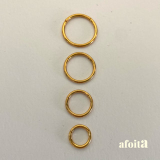 Piercing em Aço Cirúrgico Dourado Argola Articulada Clicker Segmentada (para septo, helix, labret, conch, lóbulo, daith, etc)