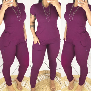 Conjunto casual canelado calça Jogger e blusa tendencias Blogueira Dia Dia