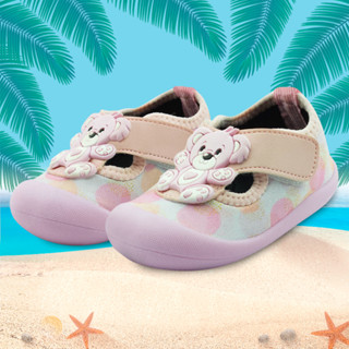 Sapameia Antiderrapante Velcro Infantil Menina Rosa/Ursinho