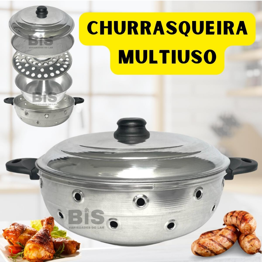 Churrasqueira Vigorosa Multiuso Para Fogão Faz Bolo Pão Pizza Grelhados Churrasco