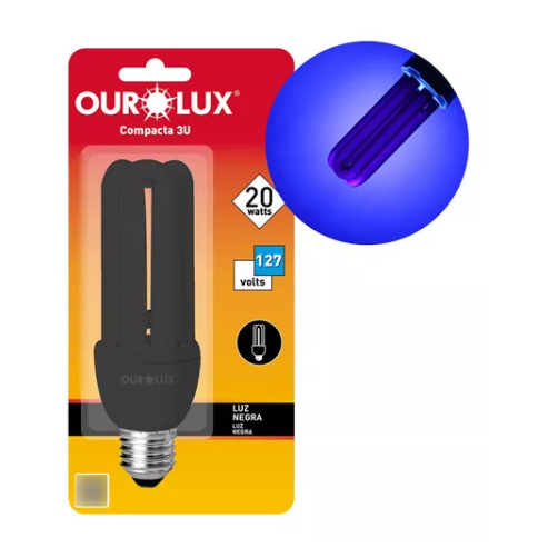 Luz Negra Lampada Efeito Neon Ultravioleta Uv E27 127W  20W