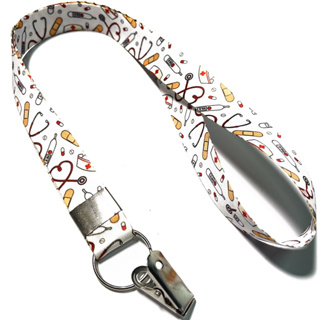 Cordão para Crachá tema Enfermagem, Enfermeiro, Medicina e Médicos Branco C0391P com Jacaré em Oferta na Shopee