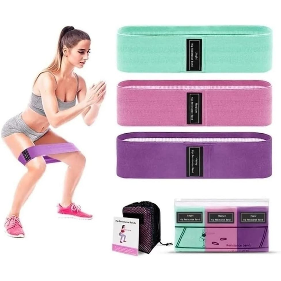 Kit Faixas Elásticas De Exercício Bands Fisioterapia Yoga Pilates Academia Musculação Mini Band