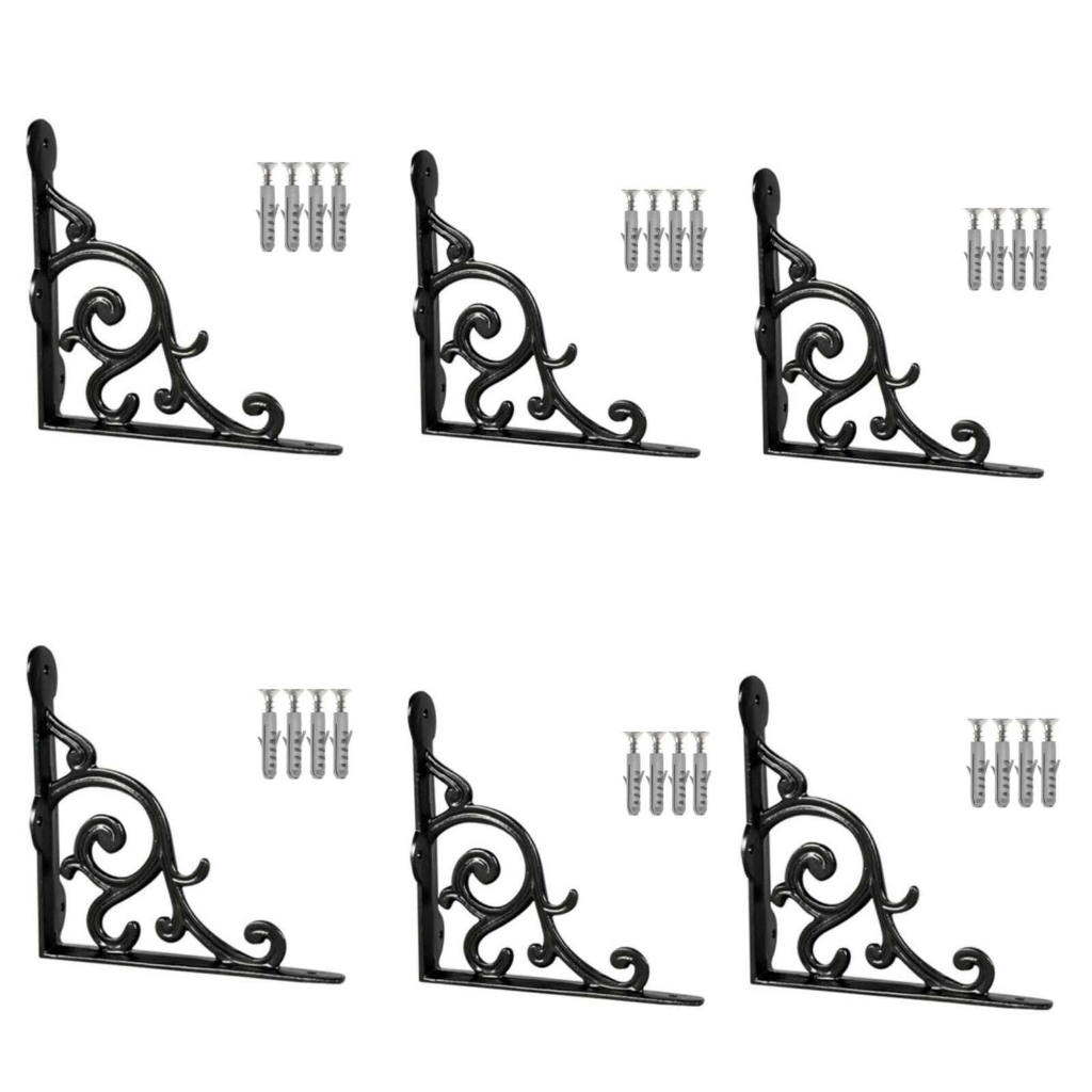 Mão Francesa De Aluminio 18x18 Com 6 Unidades + Buchas E Parafusos em Oferta na Shopee