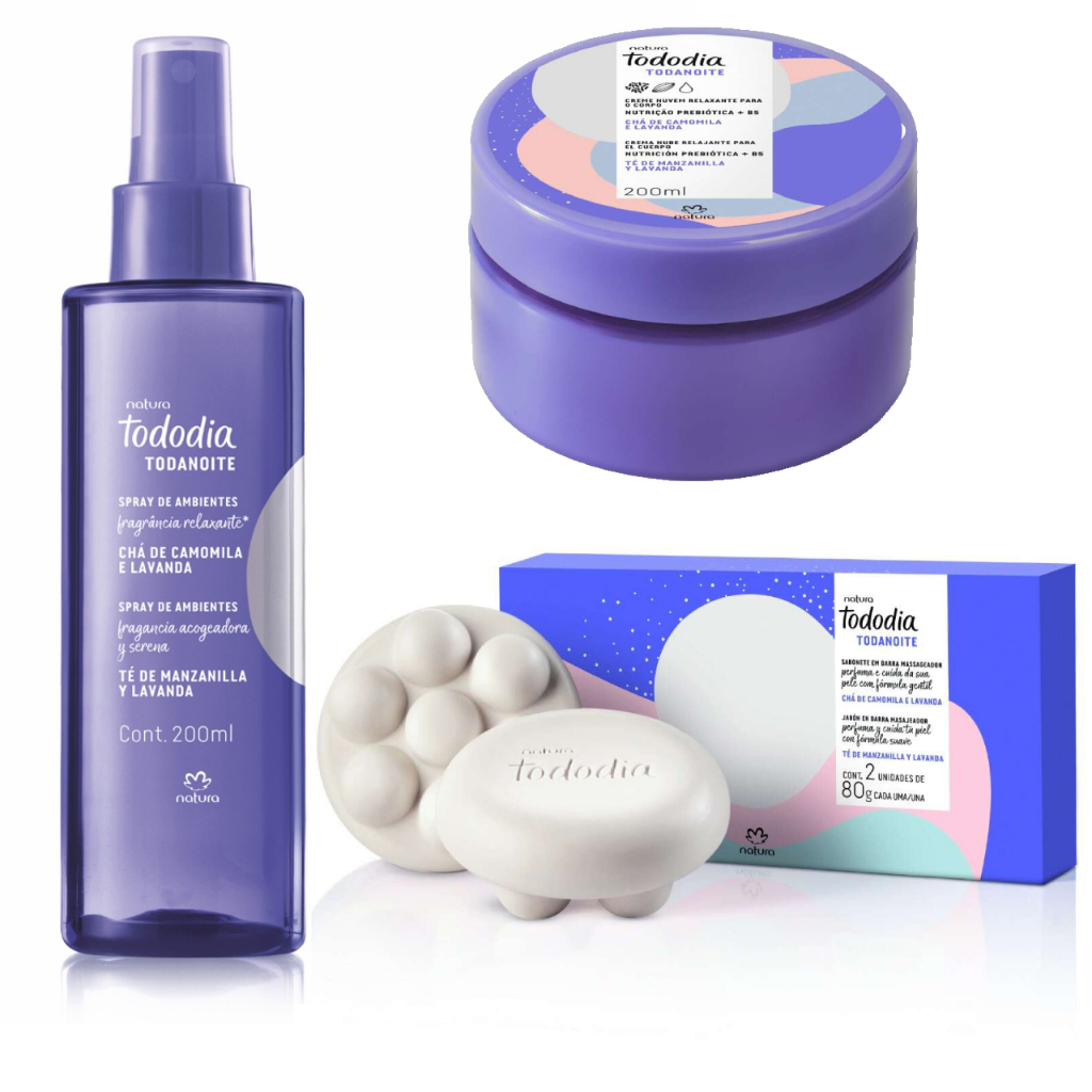 Conjunto Todanoite Relaxamento Chá de Camomila e Lavanda Natura