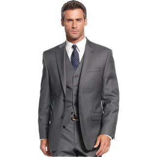 Terno Masculino Italiano Slim Oxford Cinza Chumbo Completo