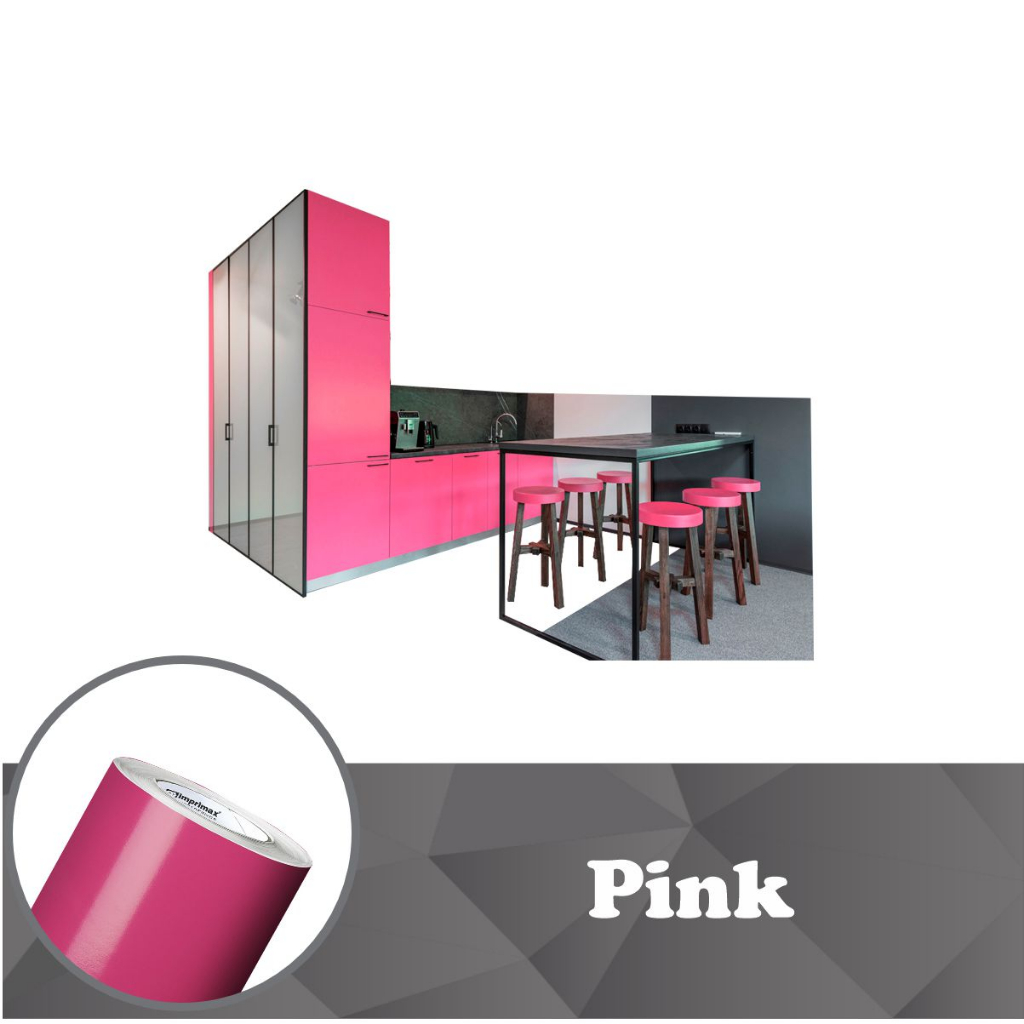 Vinil Adesivo Pink A Prova D'água Para Envelopamento de Geladeira Móveis 1m x 50cm