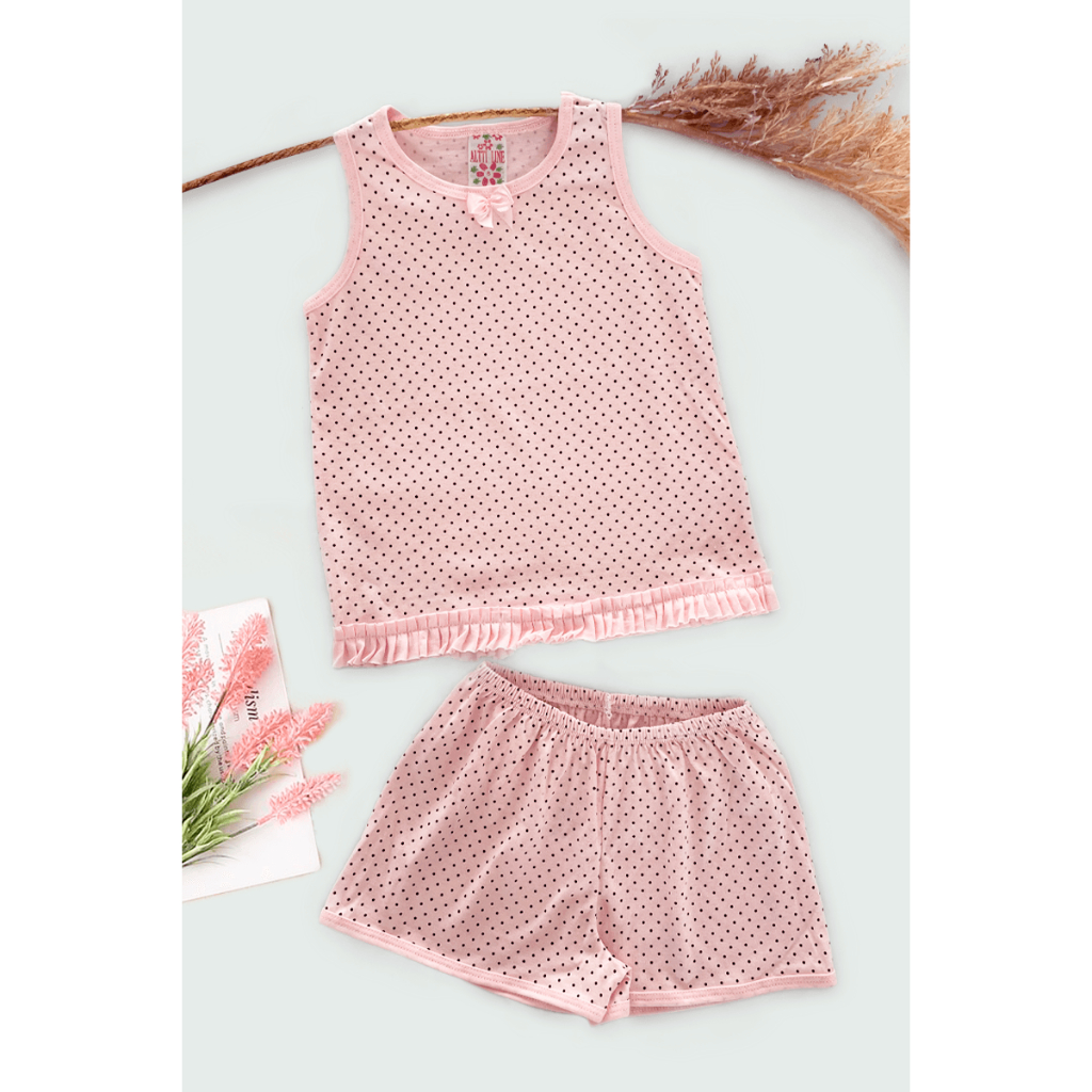 Conjunto Pijama Infantil Menina Verão Regata Algodão Conforto Estampa Divertida Qualidade Tamanhos 2 a 10