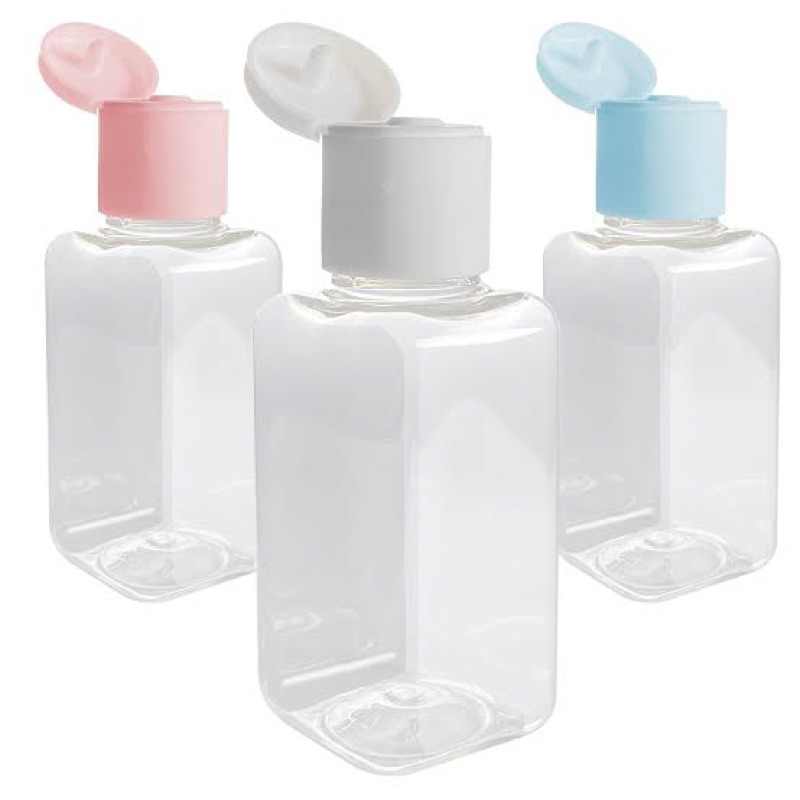 50 Frascos Pets Quadradinhos 42ml Com tampa Flip Top