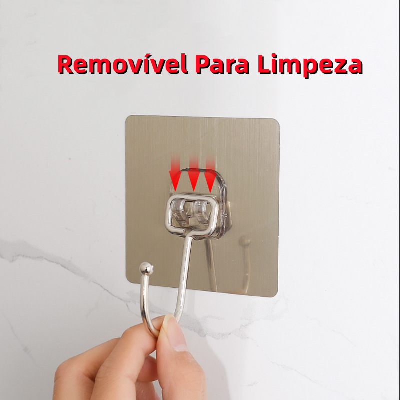 10 Peças Gancho 7x7Cm Adesivo Parede Multi Funcional Autocolante Casa Cozinha Quarto Banheiro Organizado  Promoções