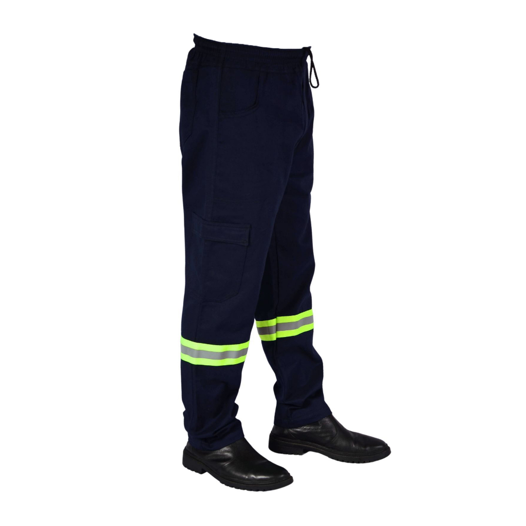 Calça Cargo Brim Trabalho Uniformes Profissional FAIXA REFLETIVA *Envio Imediato*