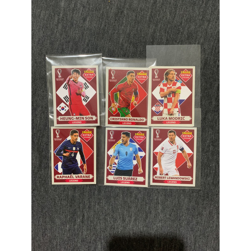 6 Figurinhas Originais Extra Legend Bordô da Copa do Mundo 2022