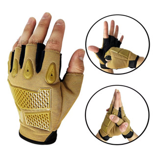 Luva Militar Meio Dedo Airsoft Paintball Tatica Bike Moto Corrida