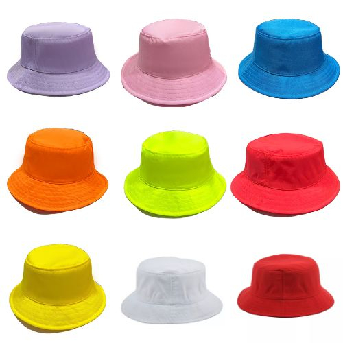 Chapéu Masculino Bucket Infantil para bebê 1-5 anos Boné liso aba reta moda praia proteção