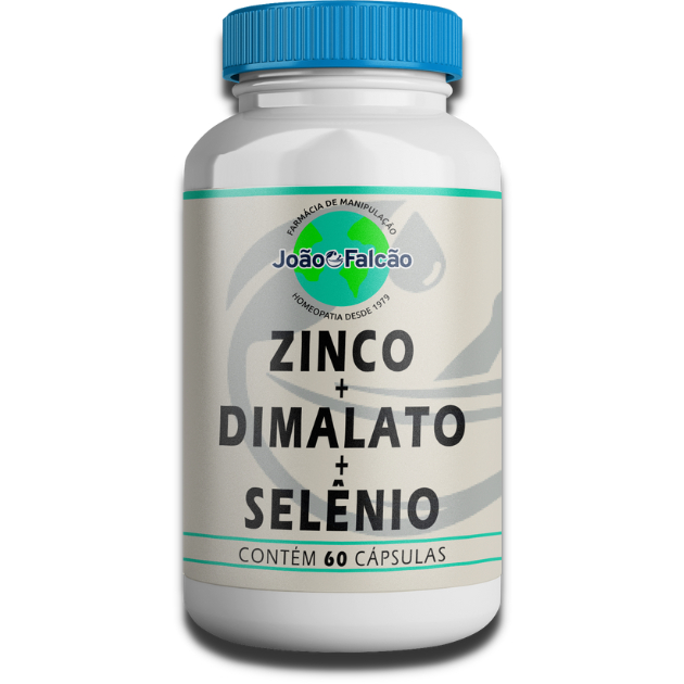 Zinco Quelato 25Mg + Magnésio Dimalato 200Mg + Selênio Quelato 220Mcg - 60 Cápsulas