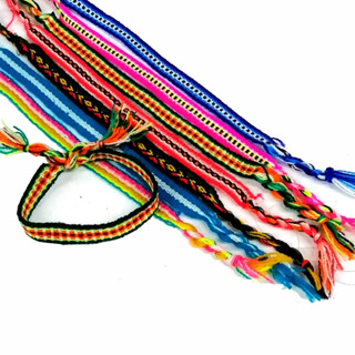 Kit De 60 Pulseira Pano Peruano Tornozeleira Reggae sortidas