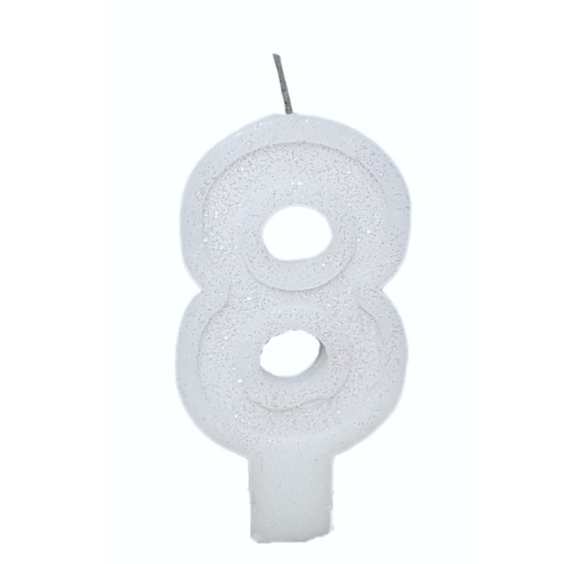 Vela de Aniversario Branca Glitter Top 01 Unidade Vela de Festas Vela Número em Oferta na Shopee