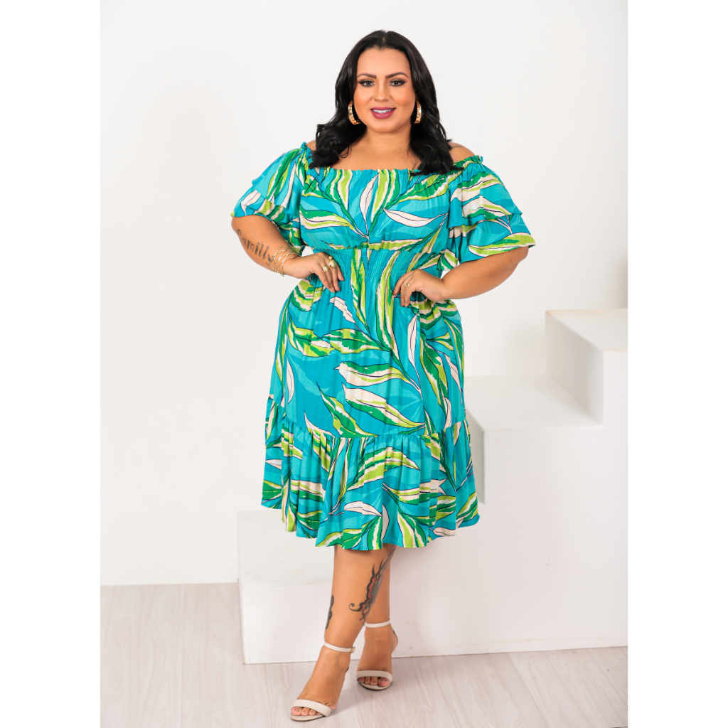 Vestido Dobre Babado Plus Size  Moda Blogueira