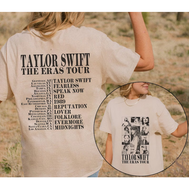 Camiseta T-shirt Unissex Algodão The Eras Tour Taylor Swift em Oferta na Shopee