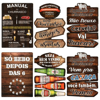 Placas De Parede Com Frases Decoração Cantinho do Churrasco em Oferta na Shopee