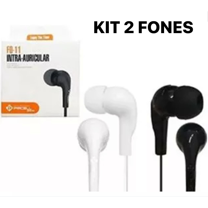 kit 2 Fone De Ouvido Slim Intra-auricular PMCELL FO-11 em Oferta na Shopee