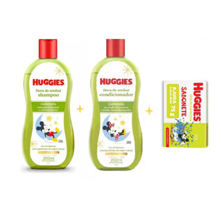 Kit Huggies Shampoo + Condicionador + Sabonete Barra Chá de Camomila
