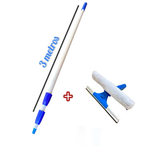 Limpa Vidro Profissional 25 CM com cabo de 3 metros Telescópico em Aluminio em Oferta na Shopee