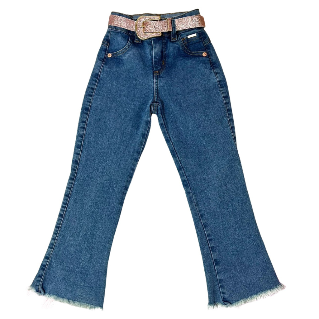 Calça Flare Jeans Com Lycra Infantil Menina Blogueirinha