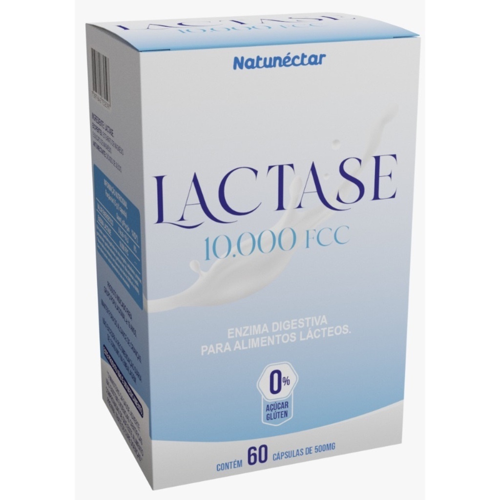 Lactase Enzima Digestiva para Alimentos Lácteos - 60 CAPS - NATUNECTAR