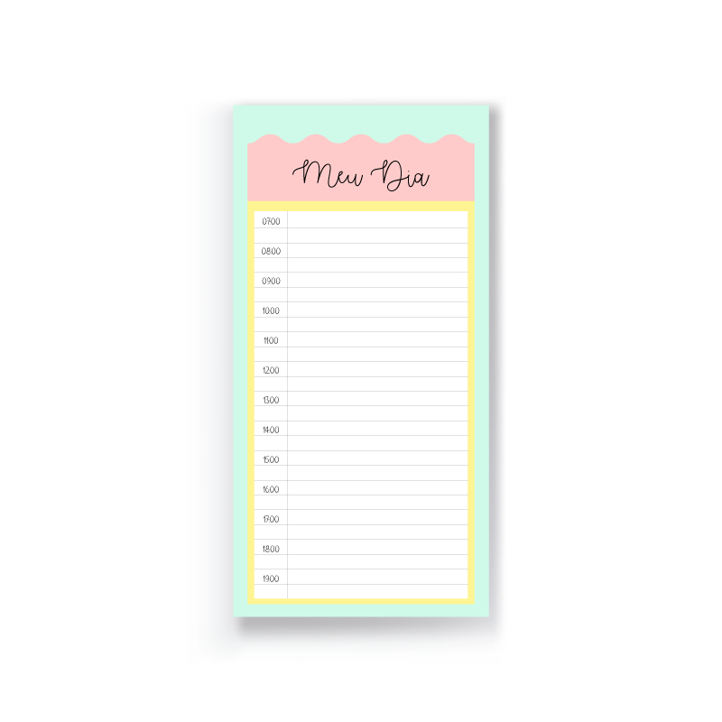 Bloquinho De Anotações Com Horários Papelaria Agenda Planner Organização Planejamento.