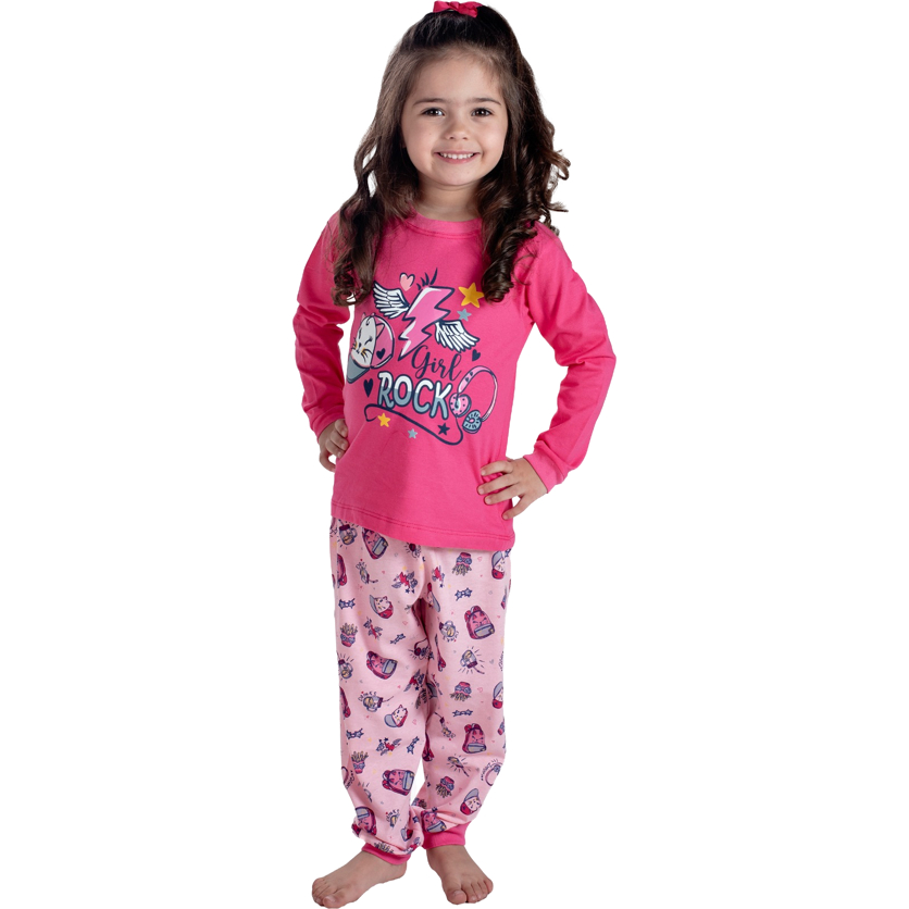 Pijama Infantil Menina 100% Algodão - Tamanho 1 ao 3 - REF: 618B/624B