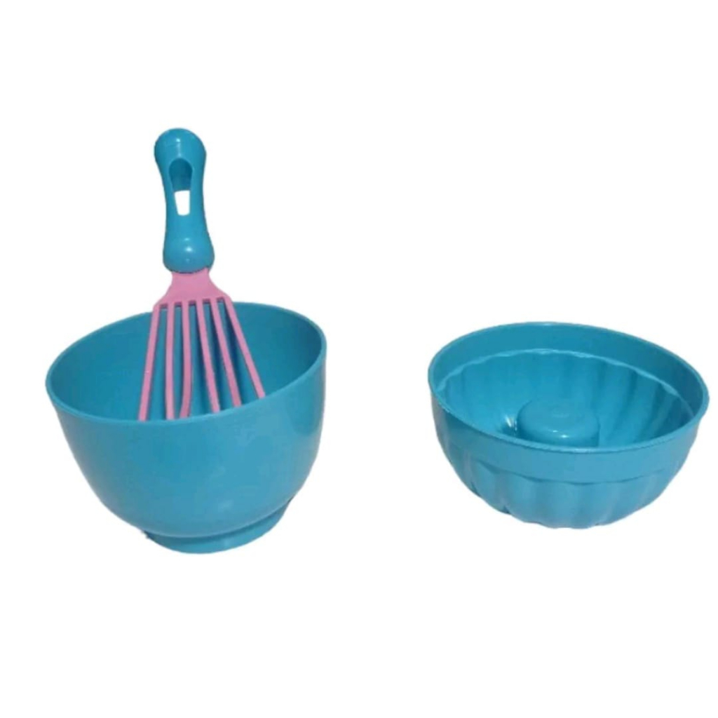 Kit Infantil Confeitaria Com 3 Peças forma redonda , tigela e um utensilio Altimar. em Oferta na Shopee