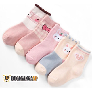 Kit 3 Pares Meias Infantil bebê juvenil Feminino Varejo Lançamento Promoção Estampada Meia Menina Criança Feminina