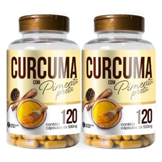 kit 02 unidades CÚRCUMA COM PIMENTA PRETA NATUVITE 120 CÁPSULAS 500mg