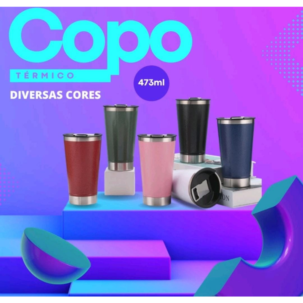 COPO DE BEBIDA TERMICO em Oferta na Shopee