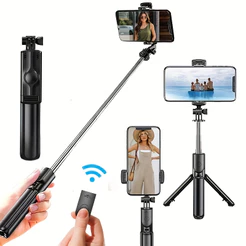 Bastão Pau de Selfie Retrátil Bluetooth suport tripé para celular com controle