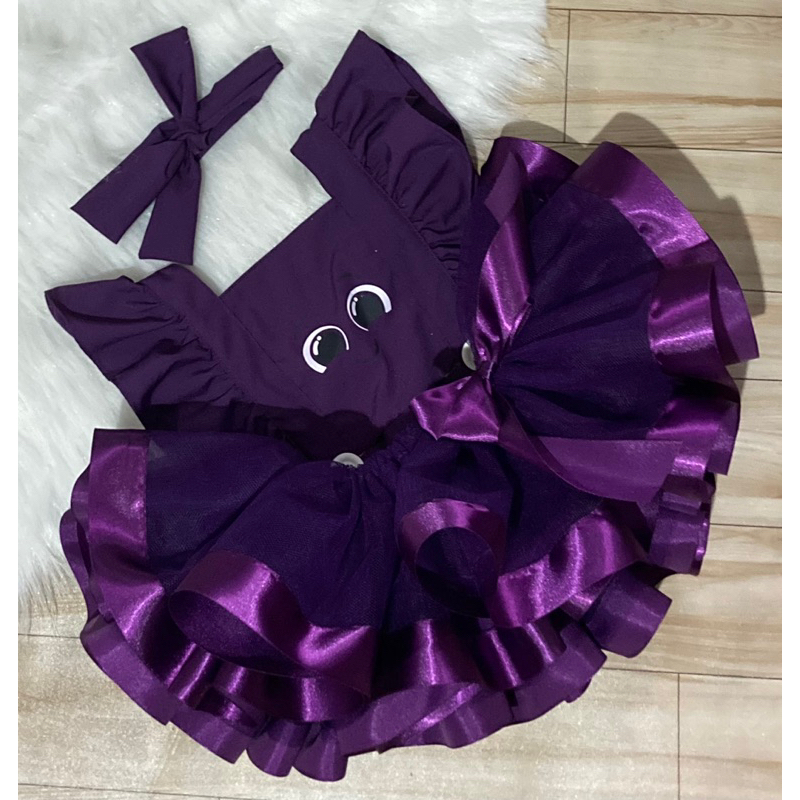 fantasia bolofofos baby infantil romper + saia tule 2x1