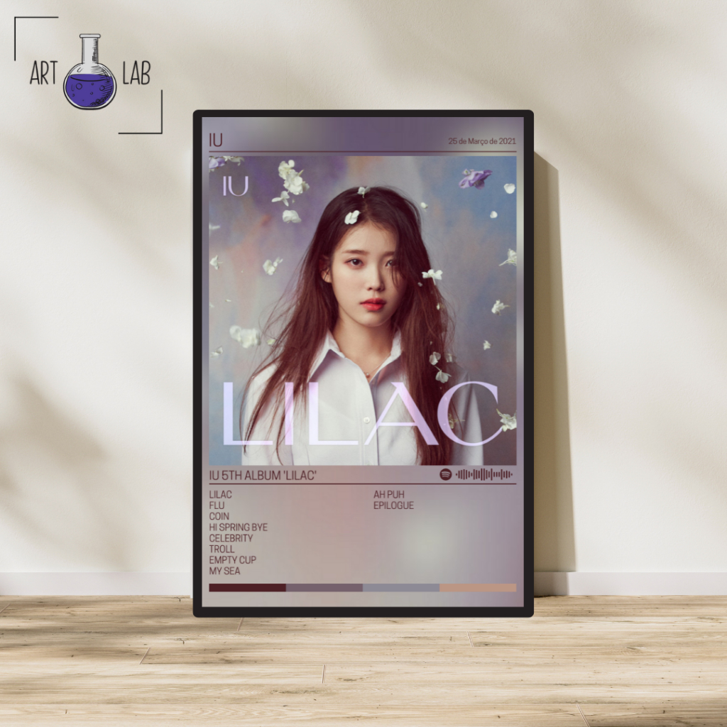Quadro decorativo álbum Spotify IU IU 5th Album LILAC moldura e vidro