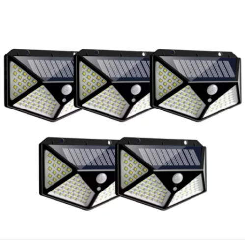 Luminária Solar 100 Led Com Sensor Jardim Prova D'água Promoção